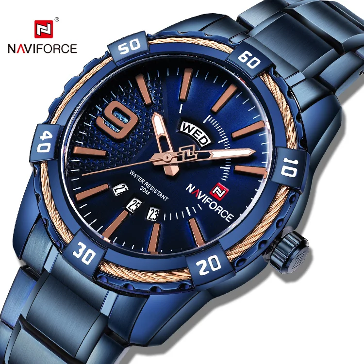

NAVIFORCE 9117s reloj luxury wrist stainless steel watch Fashion Casual Waterproof wristwatches navy force 2019 hot selling