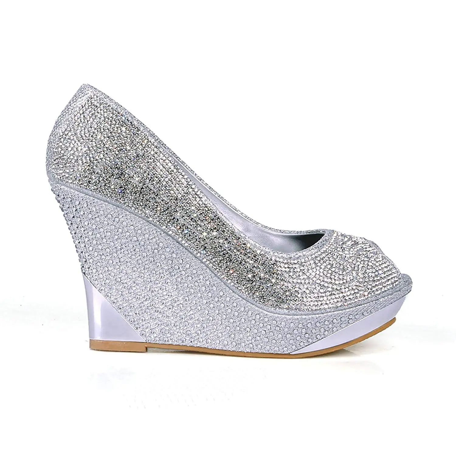 cheap silver and rhinestone shoes