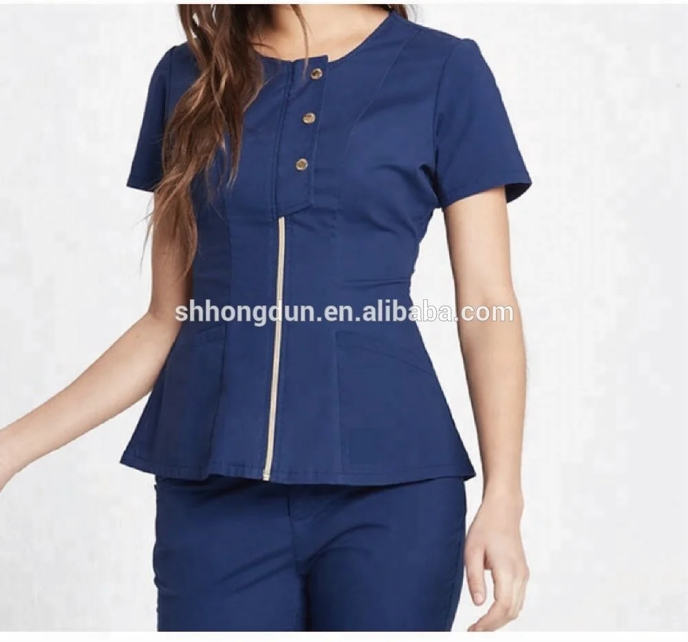 

V-Neck short sleeve medical scrubs nurse hospital uniform unisex top medical scrubs wholesale, Customized color