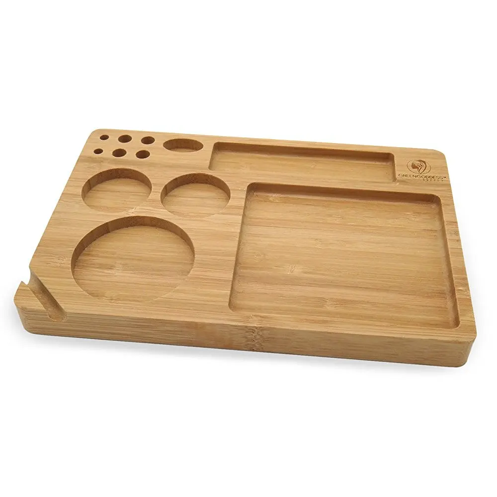 

High Quality Wooden Bamboo Rolling Tray, Natural
