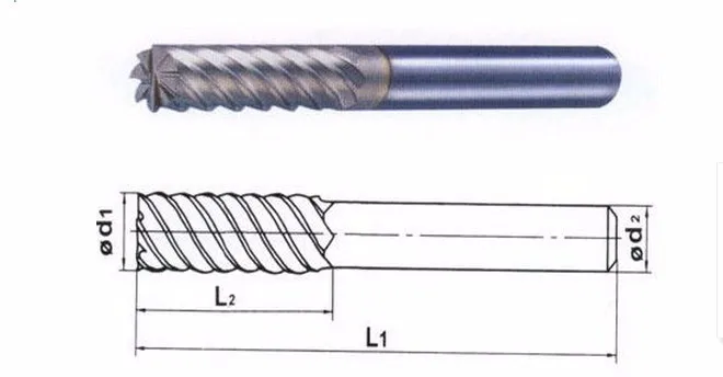 Customized 6 Flute Carbide End Mill With Coating