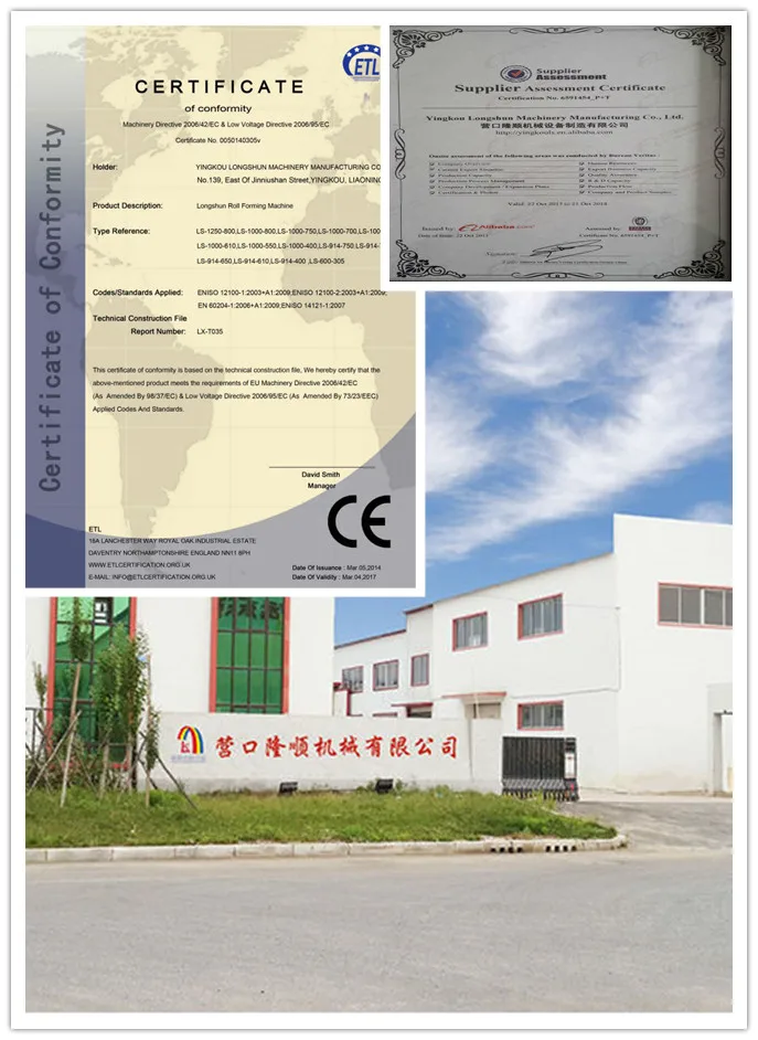 Longshun Frameless Hangar 680 Curve Roof Sheet Machine