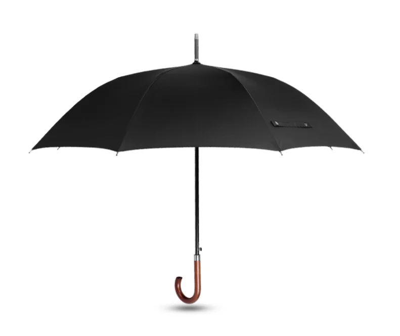 

Ok Umbrella Logo Customized Automatic Windproof Umbrella With High Quality Wooden Handle Straight Umbrella