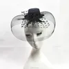 Lady Girl Mesh Feather Hair Clip Fascinator Hats For Wedding Party