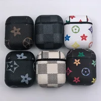 

for Airpods Leather Case Protective Cover with Strap, Luxury Leather Cover Skin for Air pods