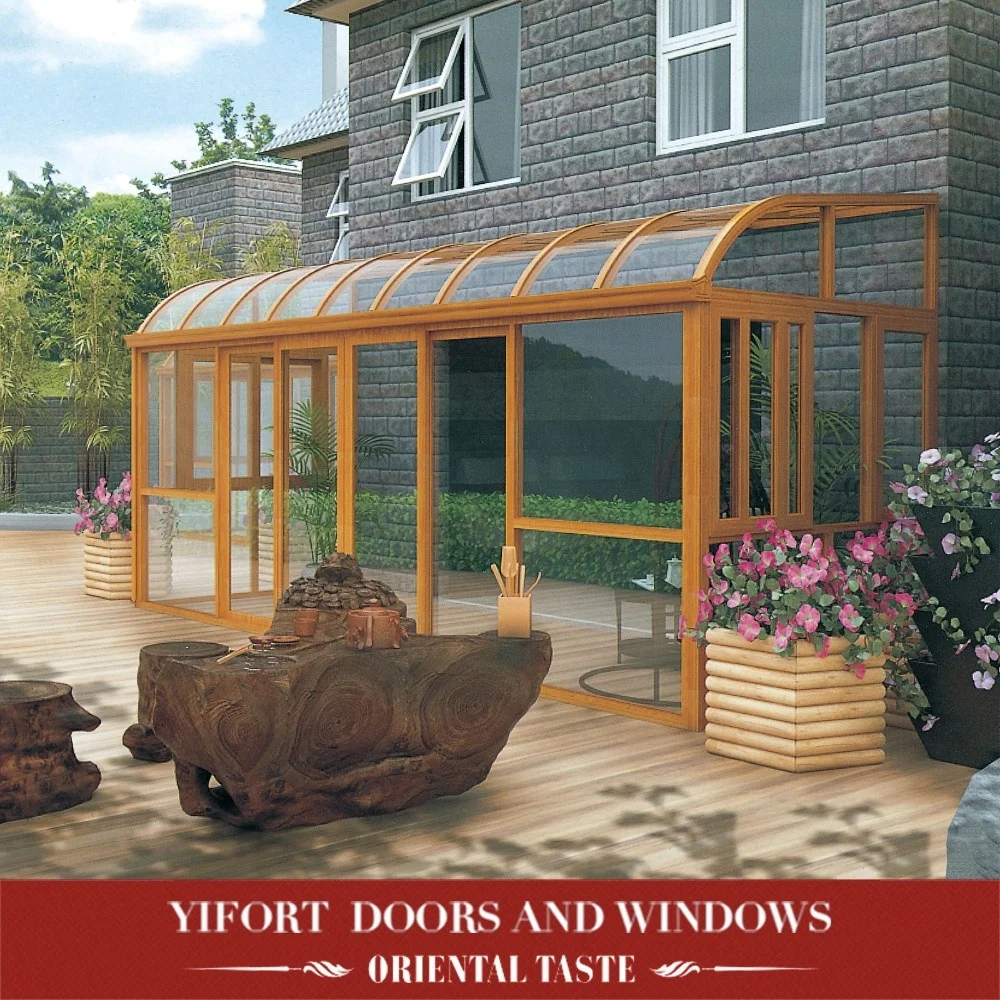 soundproof thermal break aluminum luxury conservatory laminated glass sunroom
