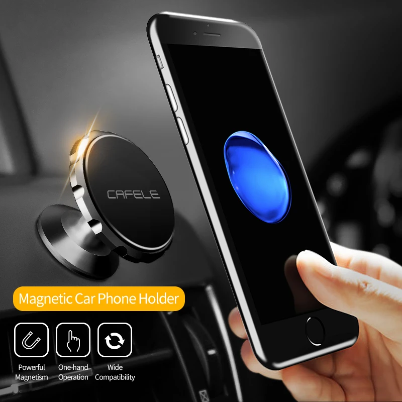 

CAFELE Original Logo Customizable Silicone Aluminium Alloy Magnetic Universal Car Magnet Phone Mount Holder for Mobile Phone, Black, blue, rose gold, red, silvery
