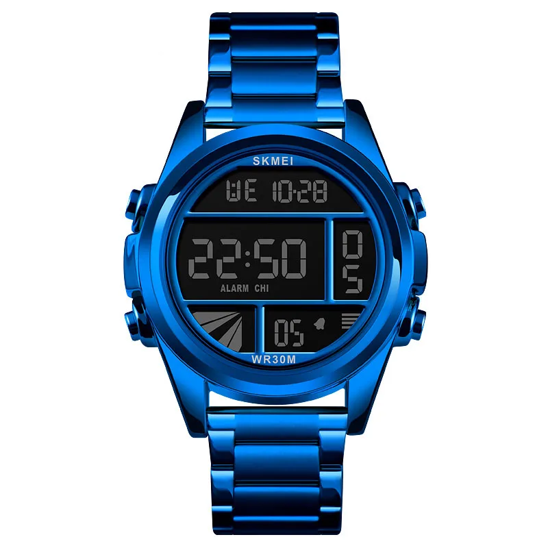 

SKMEI Brand 1448 Luxury Fashion Men/Male Digital Wristwatch 30M Waterproof Stainless Steel band Sport Watch Reloj Mujer