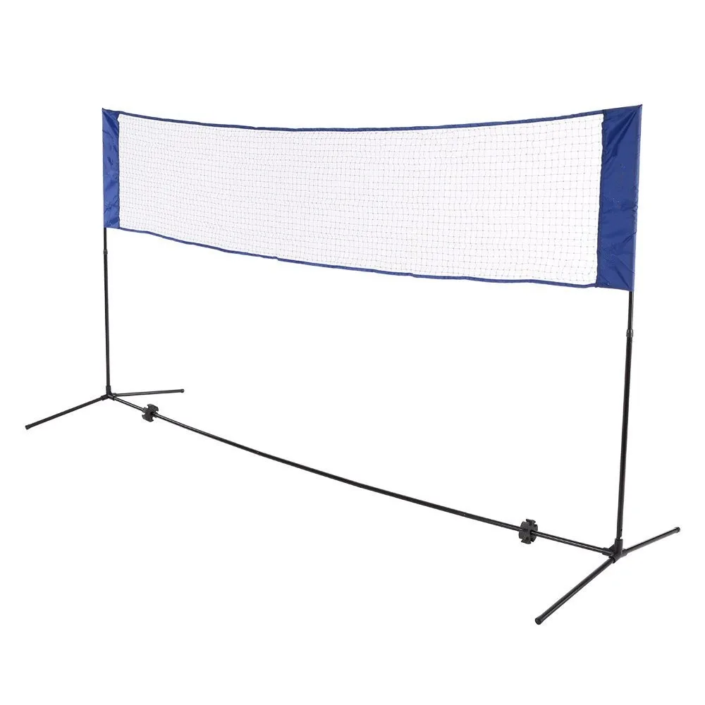 

High quality foldable Badminton net portable frame badminton tennis set with net post stand pole of height 5m and 6m width, Customizable
