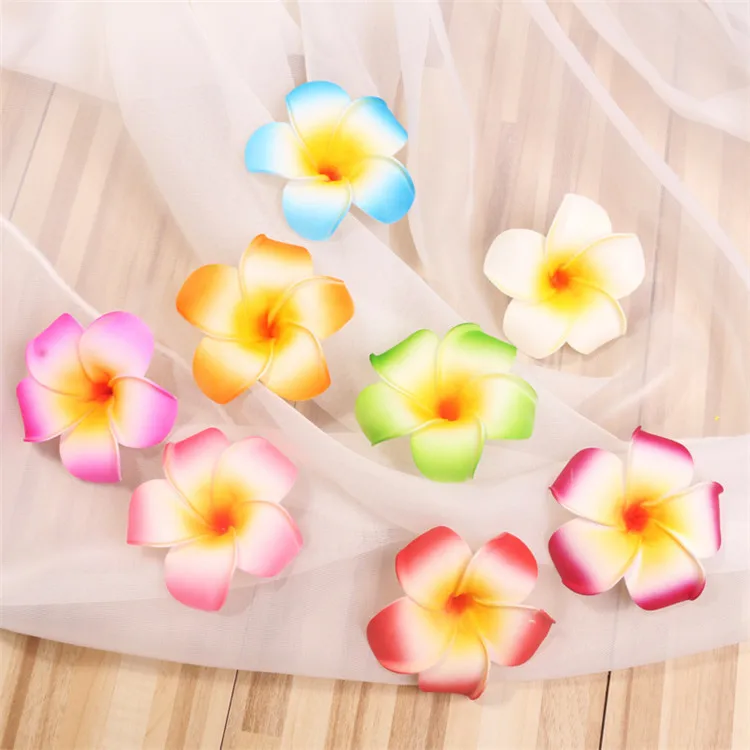 D1230 Plumeria Hawaiian Foam Flower Frangipani Flower Artificial Silk