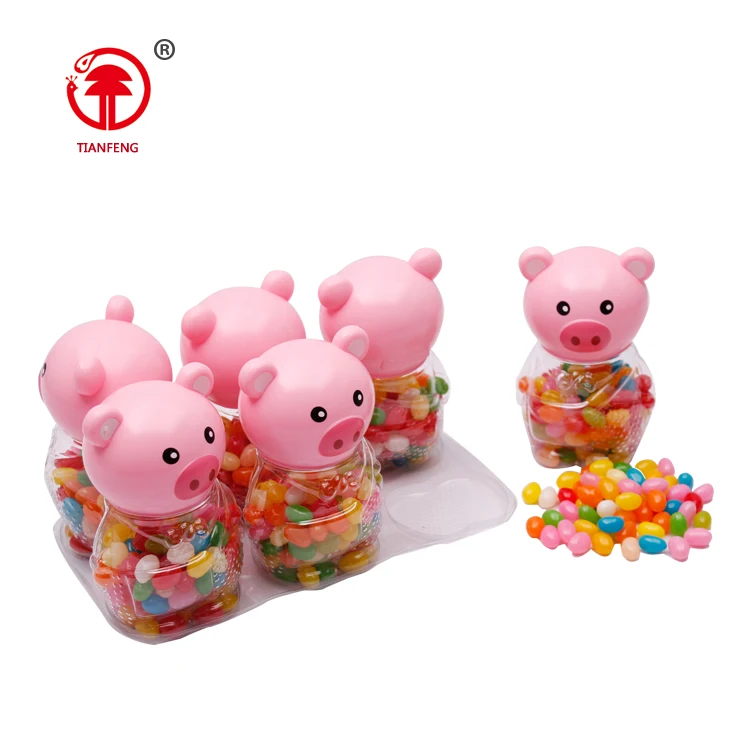 Chinese Sweets Pig Shaped Candy Snack Gummy Hard Shaped Jelly Bean