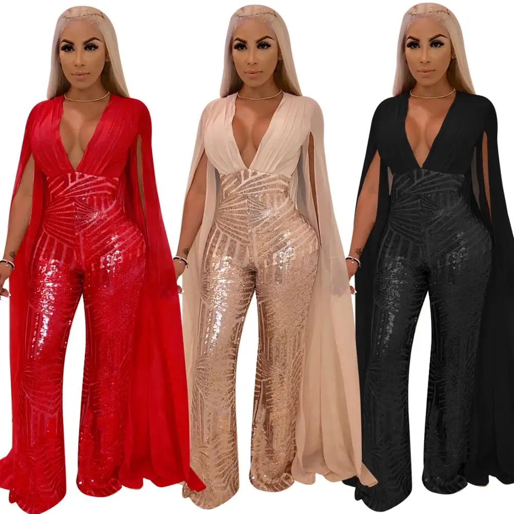 MSM868 women latest fashion sexy backless sequin jumpsuit club wear