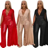

MSM868 women latest fashion sexy backless sequin jumpsuit club wear
