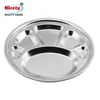 stainless steel fast food tray dinner plate lunch box silver food divider plate bear's paw shape restaurant plates for children