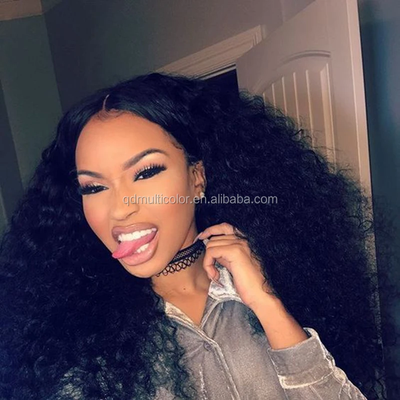 

Afro Kinky Curly Lace Front Wig Glueless Heat Resistant Synthetic Lace Front Kinky Curly Wig for African American Women, Photo color