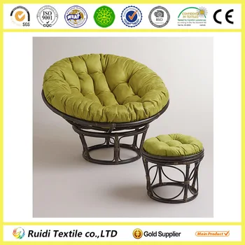 Green Micro Suede Papasan Chair Cushion Round Chair Seat Cover