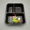 Hot seal disaposible 3 compartment plastic microwave food container