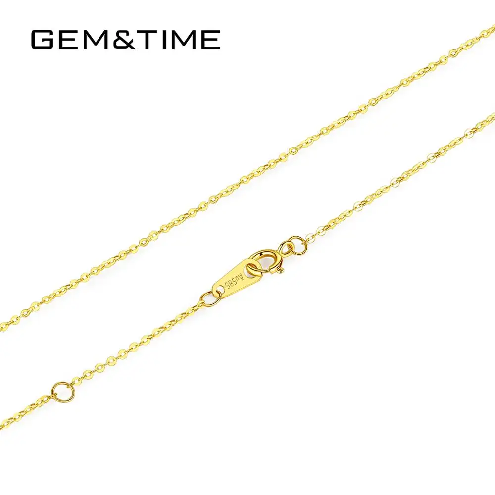 

GEM&TIME 14K Solid Gold Jewelry Wholesale Chain Two Style of 14K Gold Chain for Pendants