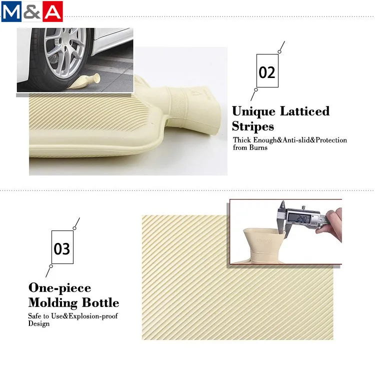 
Eco-friendly fleece large hot water bottle rubber hot water bag 