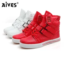2015 New Arrival Patent Pu Leather Men Fashion Sneakers Spring Autumn Summer Ankle Boots Shoes Men High Top Sneakers Flats Shoes