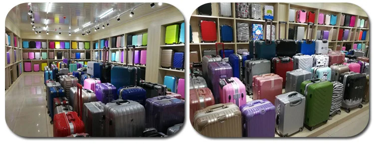 High quality ABS PC hard shell spinner 4 wheels trolley bags custom travel trolly suitcase