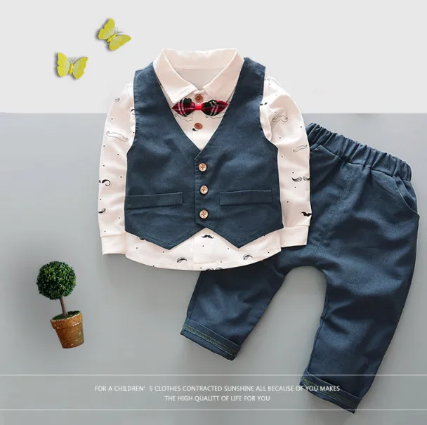 

boys shirt+vest+pants 3 pcs suit kids clothes suit children clothing sets
