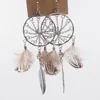 indian odd gothic disc earring with feather