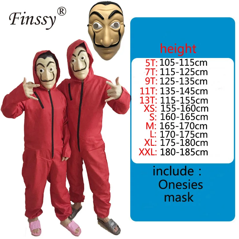 Money Heist The House of Paper La Casa De Papel Cosplay Costume for Men Women Kids Salvador Dali Halloween Carnival Costume