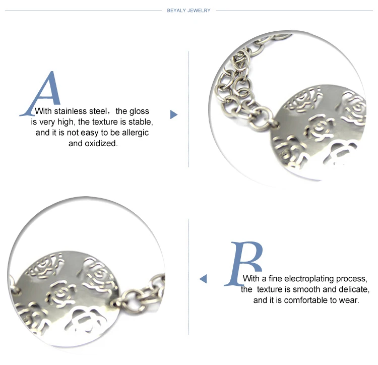 product-BEYALY-Round Steel Color Fashion Imitation Jewelry Guangzhou Rose Flower Design Bracelet-img