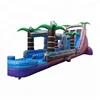 Long Tropical Forest Theme Inflatable Water Slide With Pool