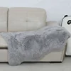 Gray plain anti slip cloud plush floor sheepskin mat area rug carpet
