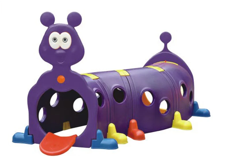 children play toy caterpillar tunnel