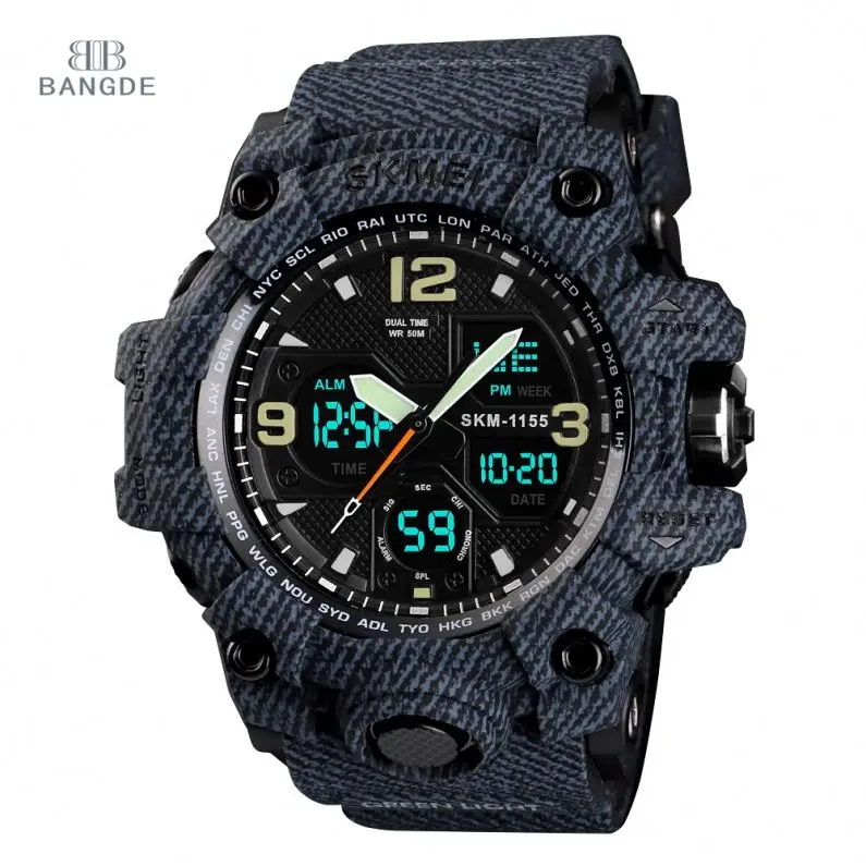 

Alibaba Hot Items Jam Tangan Water Alarm Chrono Model Watch Skmei 1155 Men Sport Watch 2016, 7 colors