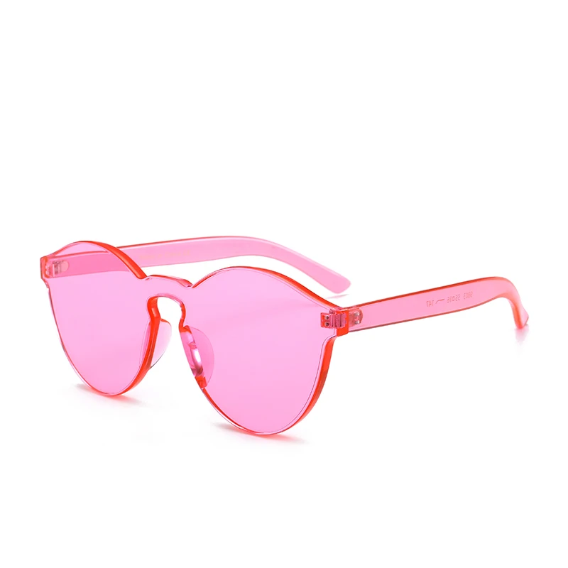 

Wholesale Trendy clear candy color women rimless sunglasses, Custom color