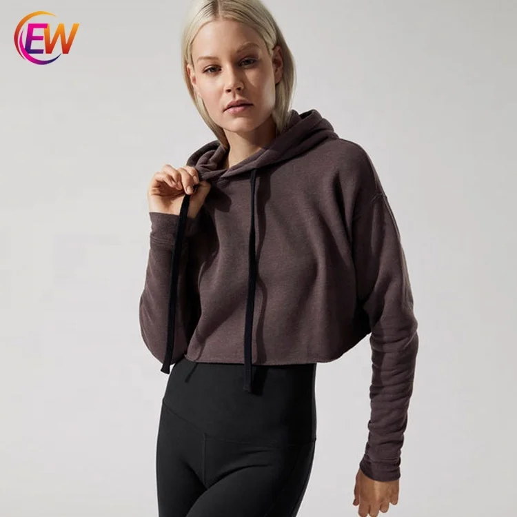 

Top Quality Custom Moisture Wicking Embroidered Woman Croptop Hoodies, Customized color