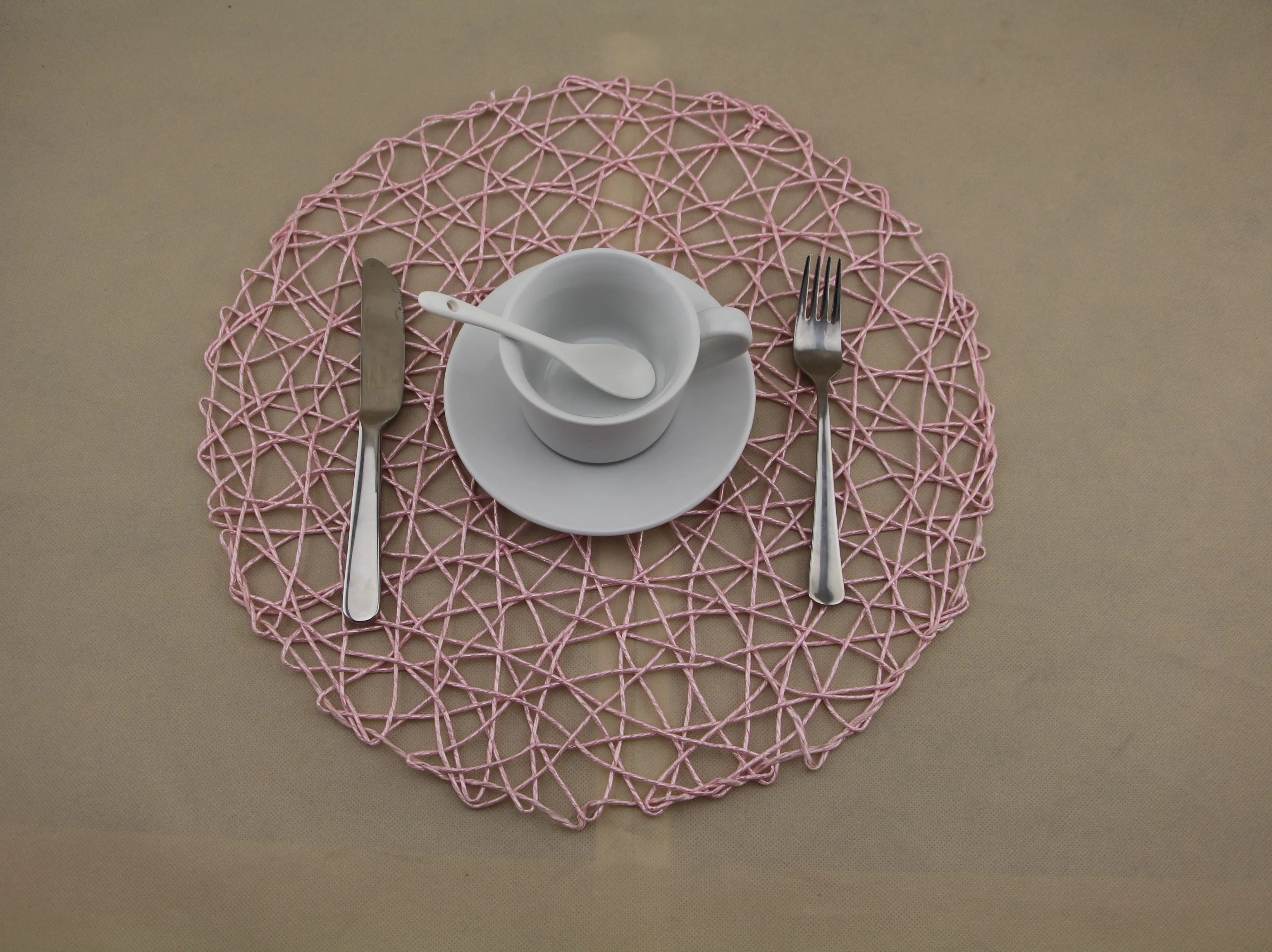 Wholesale High Quality Simple Woven Paper Placemats Tray Plastic Table