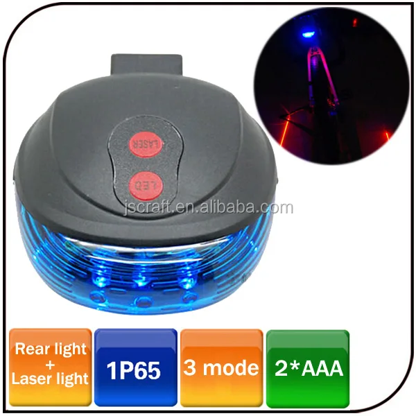 

Cycling Lights Waterproof 5 LED Safety Warning Light Bicycle Rear light 2 Lasers Bicycle Taillight, Red;blue