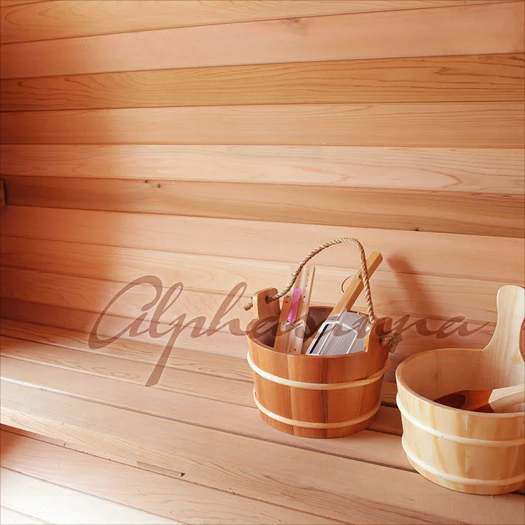 2017 Outdoor Steam Sauna Room Red Cedar Barrel Sauna Room With Low