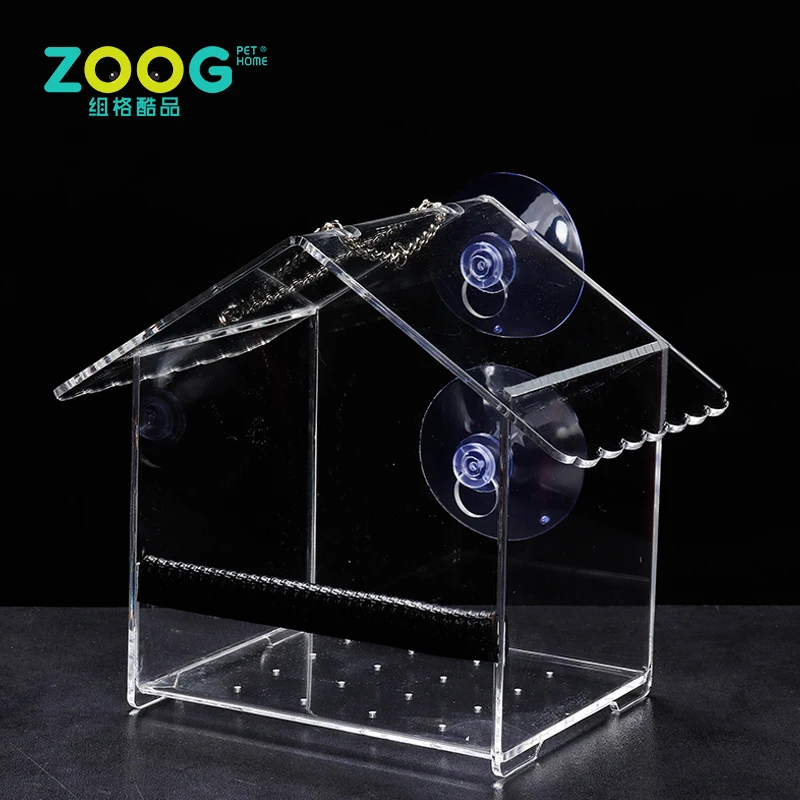 

clear acrylic window bird feeder humming bird food feeder, Transparent