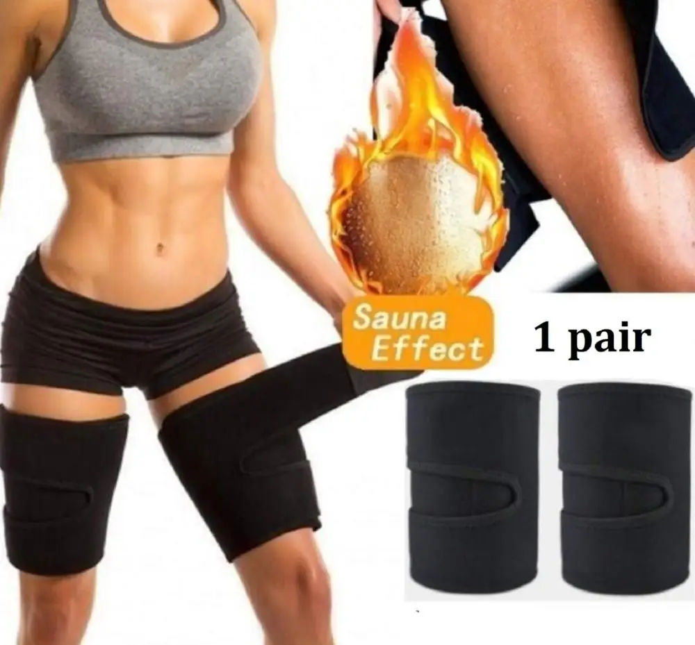 

Sweat Arm and Thigh Slimmer Wraps Arm and Thigh Trimmer Bands for Women and Men Weight Loss, Black