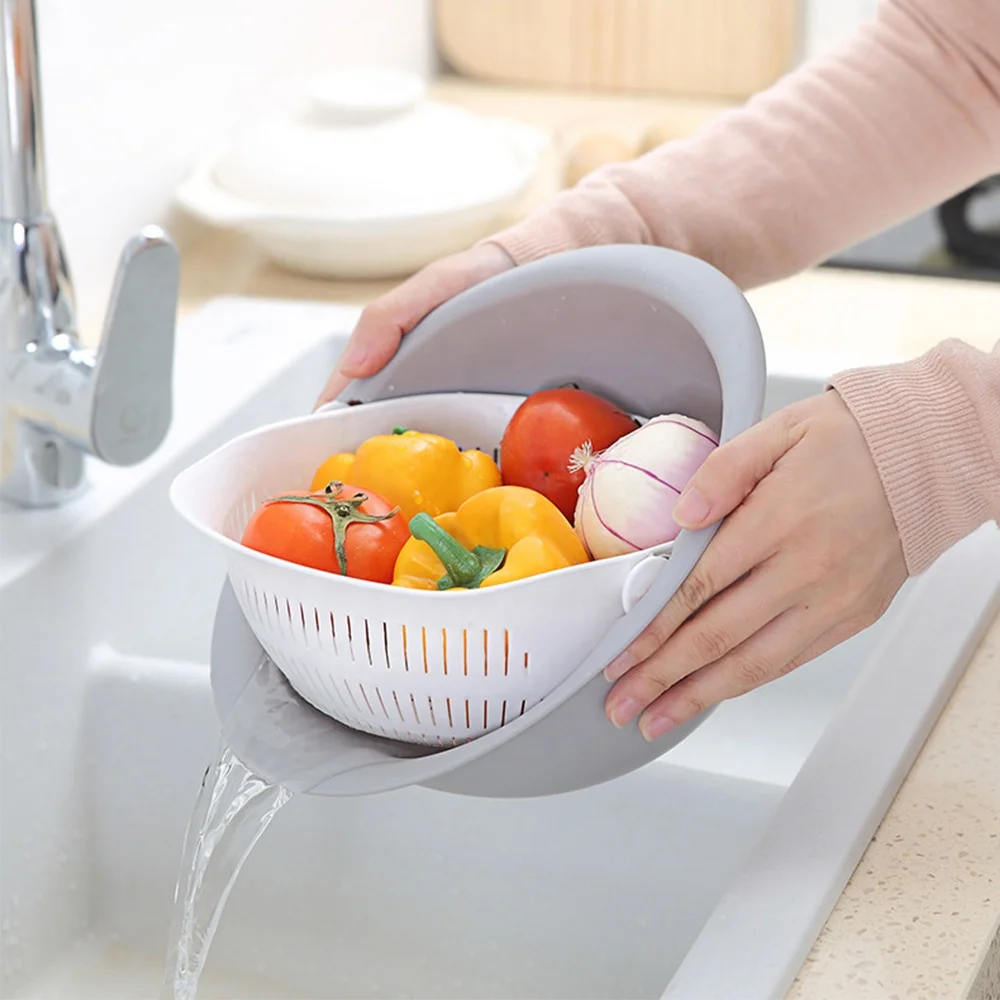 Household Kitchen Tools Double Layer Multi-function Sink Strainer Fruit ...