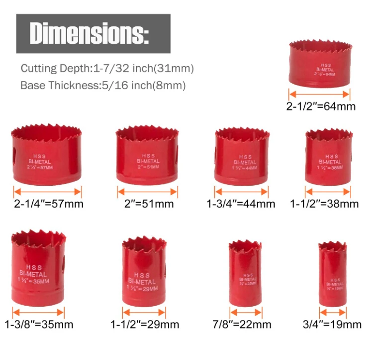 
14pcs bi-metal hole saw kit set for metal 