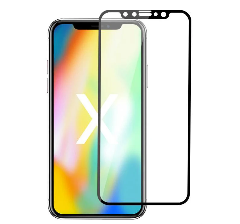 

9H 3D 0.33mm Clear Tempered Glass Screen Protector for Iphone XS/8/7, Black white