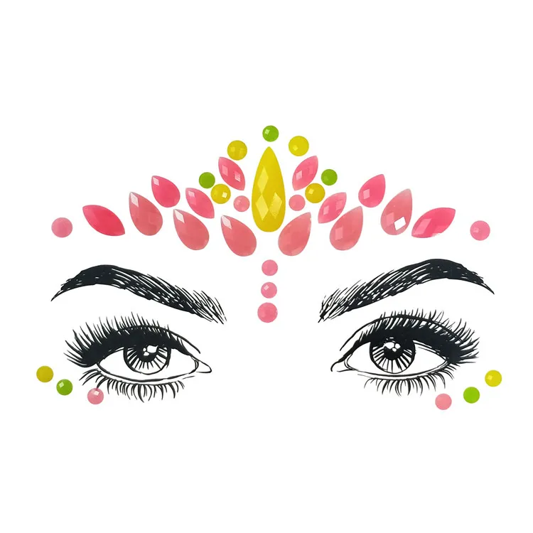 

NEW night-luminous Face tattoo gem sticker