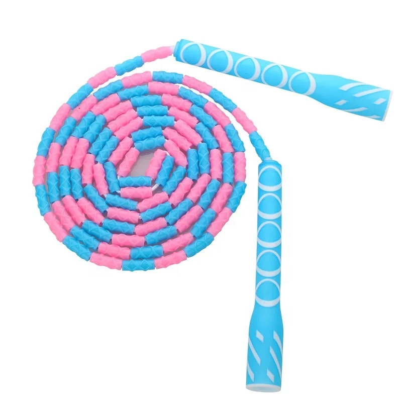 

Amazon best selling plastic handle durable weight skipping jump rope for kids training, Blue and pink