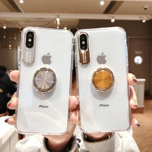 TPU Acrylic Phone Case Magnetic Ring Stand