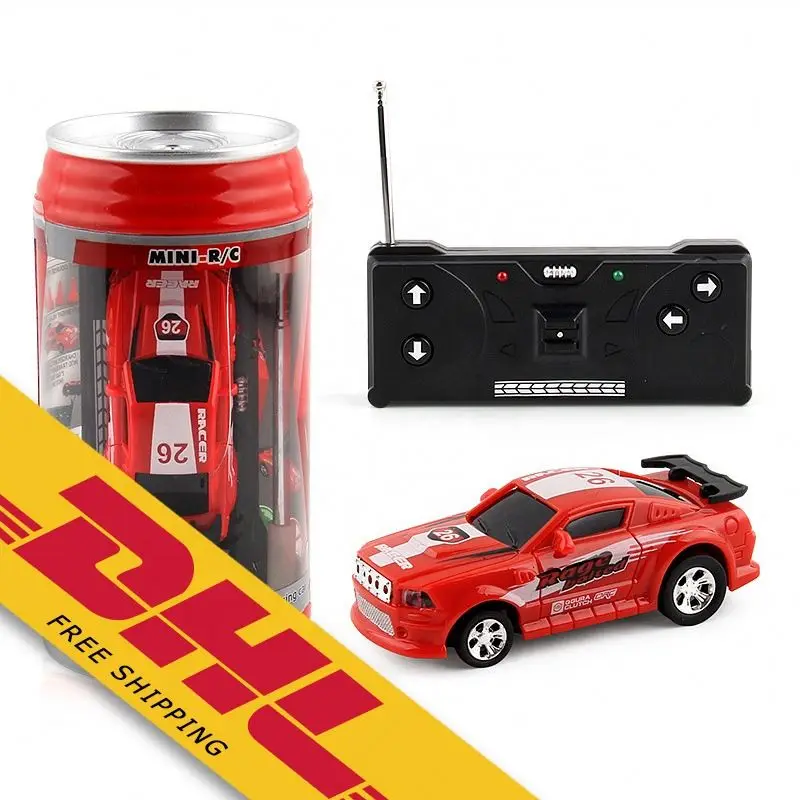 

Coke Can Mini RC Car Radio Remote Control Racing Cars Hobby Vehicle Toy Boy Gift with 4 Roadblocks Suitable for Game