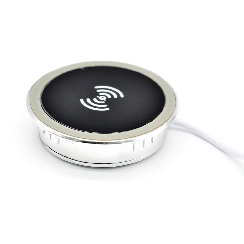 

2019 mini round embedable thin fast charging cheap price wireless phone charger, Black;white