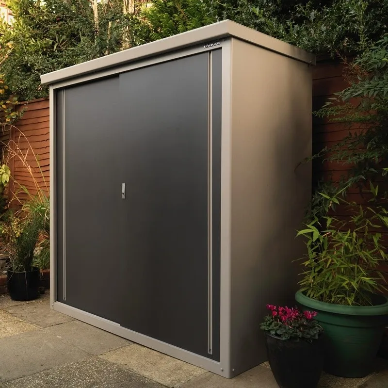 Home furniture metal garden storage cabinet waterproof sliding door design