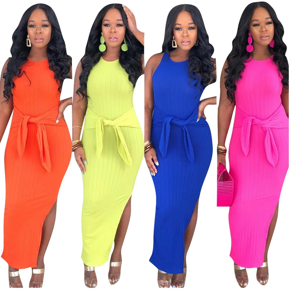 

M1160 Mature Lady Wear Summer Women Slim Fit Sleeveless Party Red Dress with Pleats